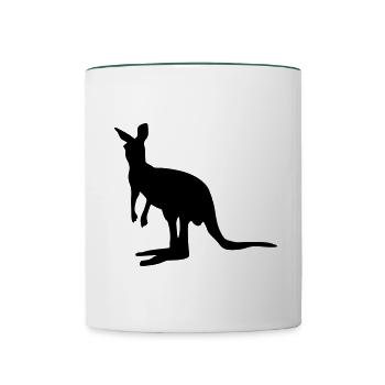 Kangaroo tier - Mug contrasté - blanc/vert foncé - Devant