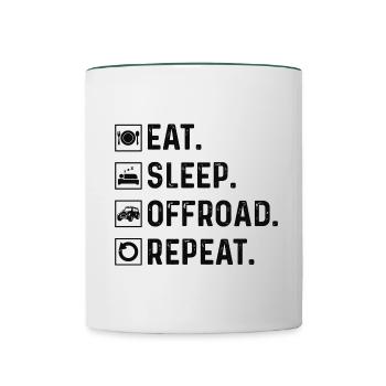 Offroader Offroad Allrad Allradantrieb Outdoor - Tasse zweifarbig - Weiß/Dunkelgrün - Vorne