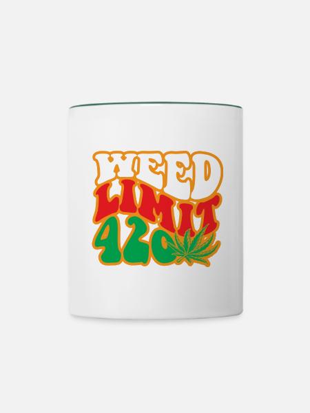 Cannabis Marihuana Weed Kiffen - Tasse zweifarbig - Weiß/Dunkelgrün
