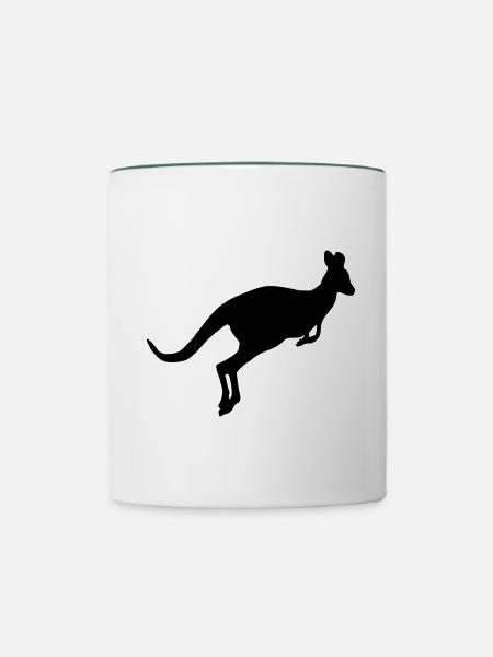 Kangaroo tier - Tasse zweifarbig - Weiß/Dunkelgrün