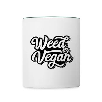 Cannabis Marijuana Weed Smoking - Contrasting Mug - white/dark green - Front