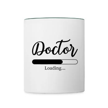 Arzt Ärztin Medizinstudium Medizinstudent Doktor - Tasse zweifarbig - Weiß/Dunkelgrün - Vorne