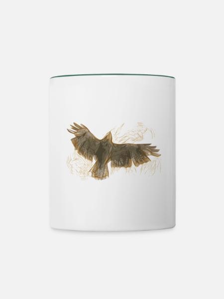Raubvogel - Tasse zweifarbig - Weiß/Dunkelgrün