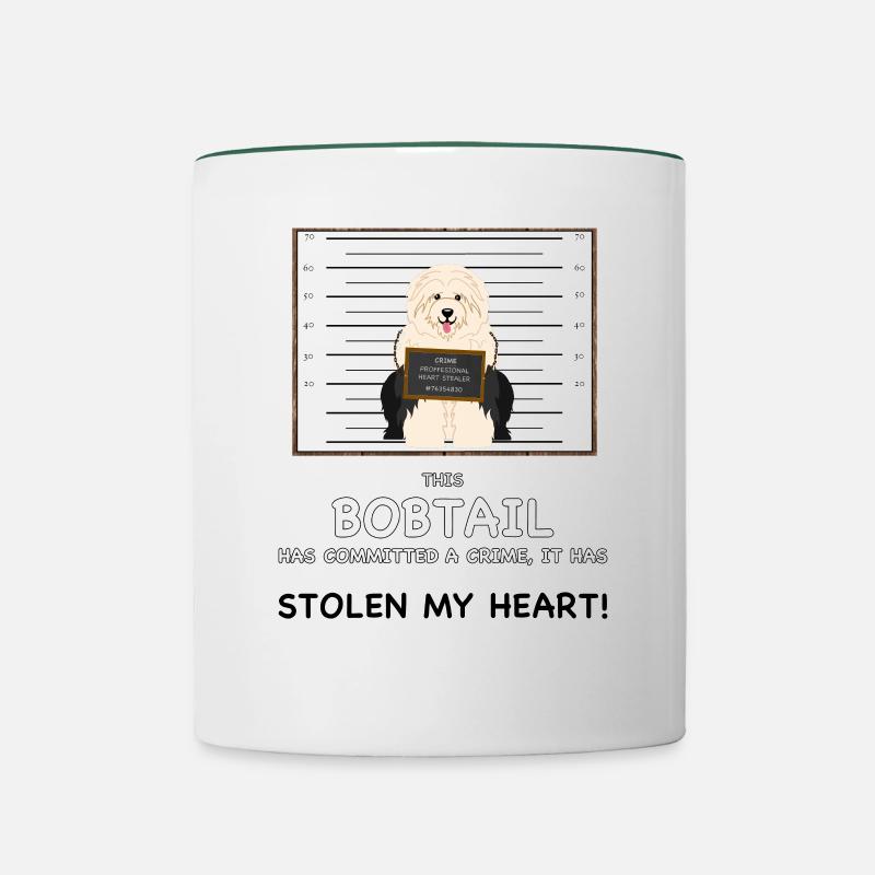 Bobtail Mugshot - Contrasting Mug - white/dark green