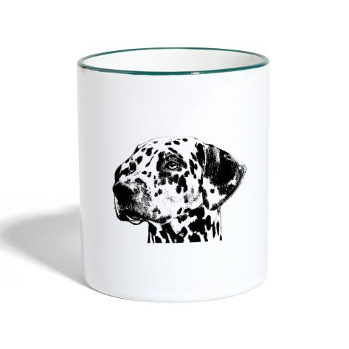 Dalmatiner Kopf Hund - Tasse zweifarbig