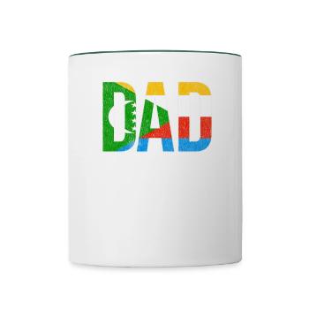 Komoren Vater Vatertag - Tasse zweifarbig - Weiß/Dunkelgrün - Vorne