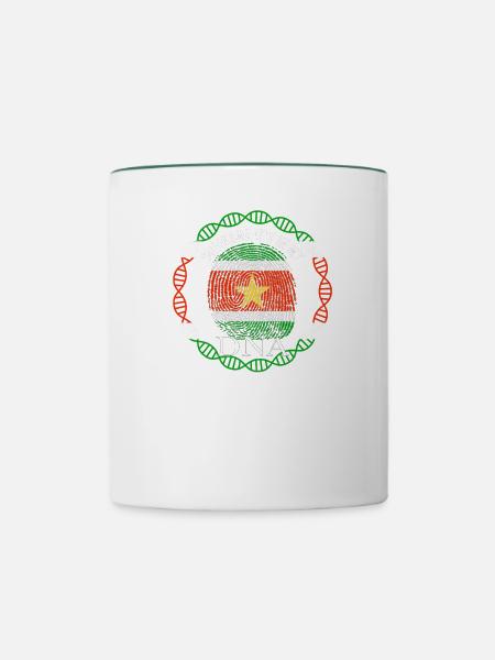 Suriname ist in meiner DNA - Tasse zweifarbig - Weiß/Dunkelgrün
