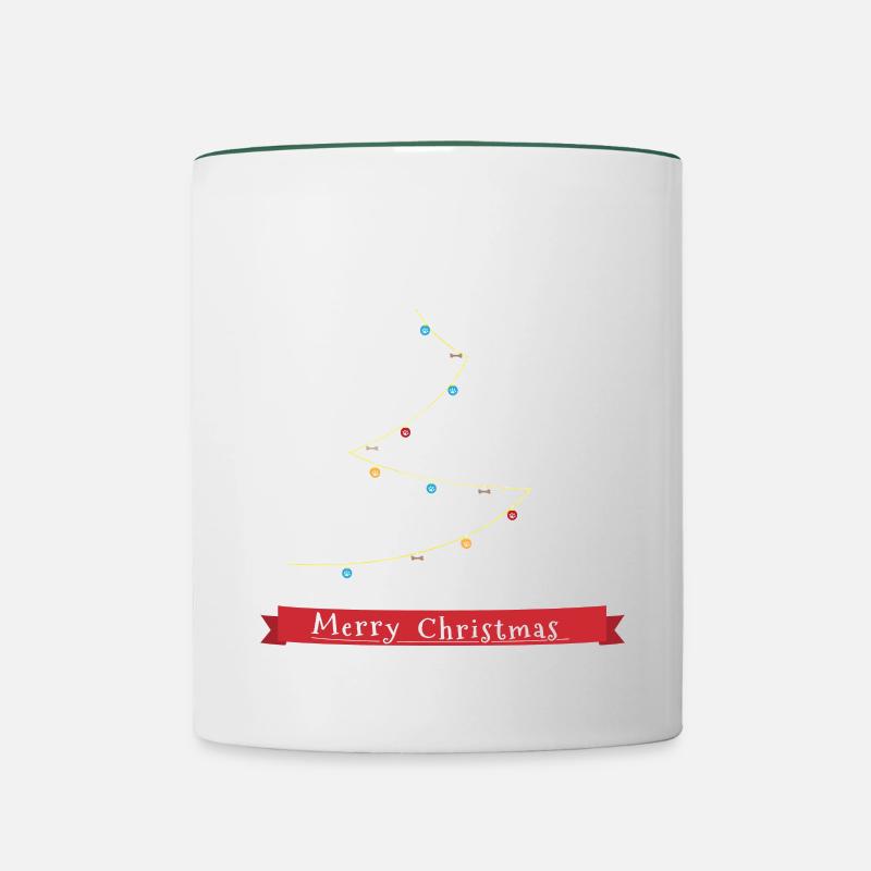 Dachshund Wiener Christmas Tree - Contrasting Mug - white/dark green