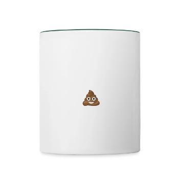 Scheiße Poop Designs - Tasse zweifarbig - Weiß/Dunkelgrün - Vorne