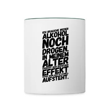 Lustige Sprüche Humor Rentner - Tasse zweifarbig - Weiß/Dunkelgrün - Vorne