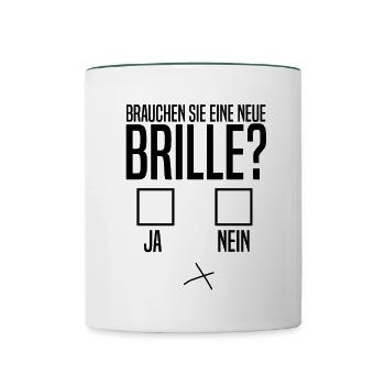 Augenoptiker Optiker Augenarzt - Tasse zweifarbig - Weiß/Dunkelgrün - Vorne