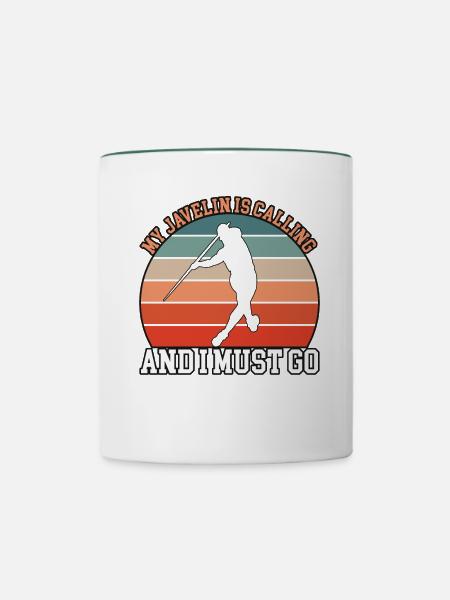 Mein Speer Ruft Speerwerfer - Tasse zweifarbig - Weiß/Dunkelgrün