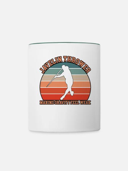 Speerwerfer Design - Tasse zweifarbig - Weiß/Dunkelgrün