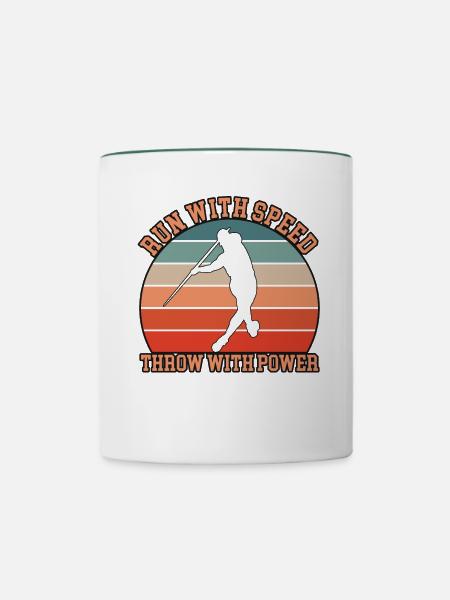 Speerwerfer Design - Tasse zweifarbig - Weiß/Dunkelgrün