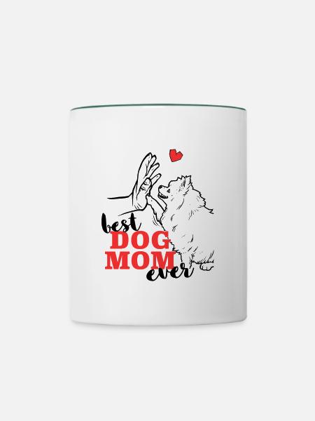Beste Pomeranian Mama Pomeranian - Tasse zweifarbig - Weiß/Dunkelgrün