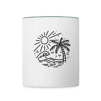 Beach - Contrasting Mug - white/dark green - Front
