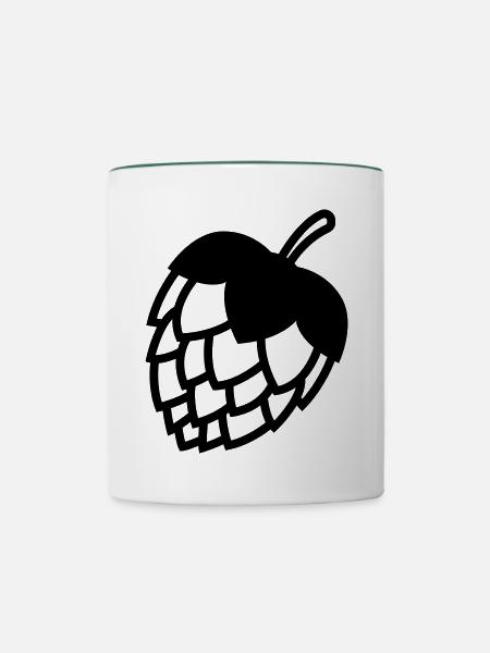 Bier zapfen icon - Tasse zweifarbig - Weiß/Dunkelgrün