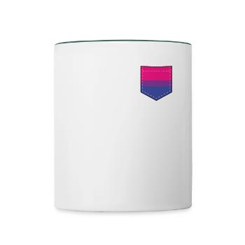LGBTQ Bisexuelle Pride -Flagge -Tasche - Tasse zweifarbig - Weiß/Dunkelgrün - Vorne