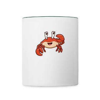 Kawaii Cancer - Contrasting Mug - white/dark green - Front
