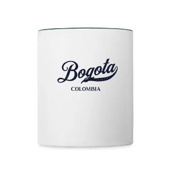 Retro Colombia Stadt - Vintage Bogota - Tasse zweifarbig - Weiß/Dunkelgrün - Vorne