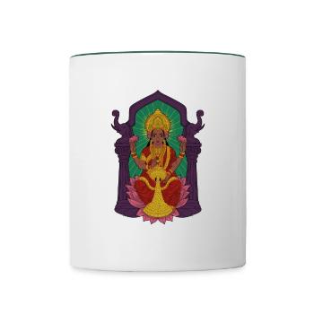 Hindu God - Lakshmi - Contrasting Mug - white/dark green - Front