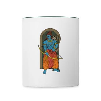 Hindu God - Rama - Contrasting Mug - white/dark green - Front