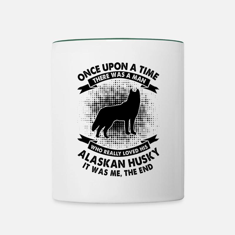 Once Upon a Time - Alaskan Husky - Contrasting Mug - white/dark green