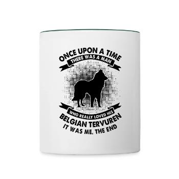 Einmal - Belgische Tervuren - Tasse zweifarbig - Weiß/Dunkelgrün - Vorne