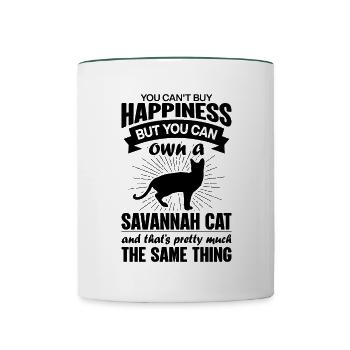 Can Buy a Savannah Cat - Contrasting Mug - white/dark green - Front
