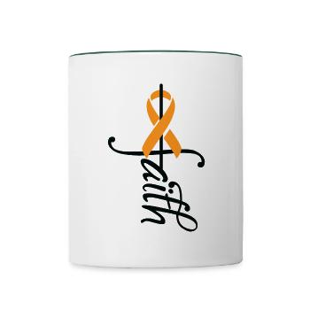 Ribbon -Dialysis Awareness - Contrasting Mug - white/dark green - Front