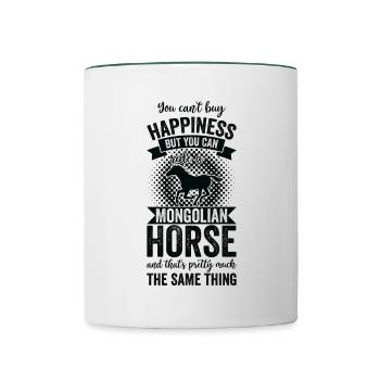 Horseback Riding - Mongolian Horse - Contrasting Mug - white/dark green - Front
