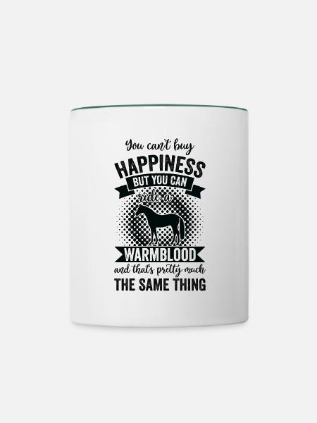 Reiten - Warmblut Pferd - Tasse zweifarbig - Weiß/Dunkelgrün