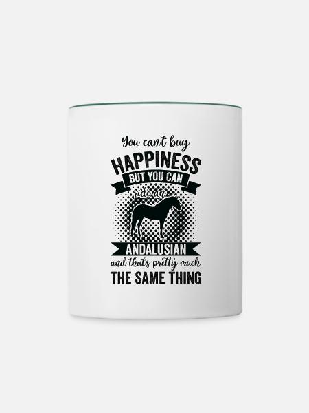 Reiten - Andalusischer Pferd - Tasse zweifarbig - Weiß/Dunkelgrün