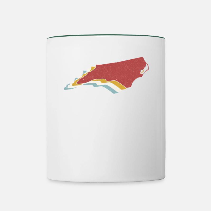 USA State - Vintage Map North Carolina - Contrasting Mug - white/dark green