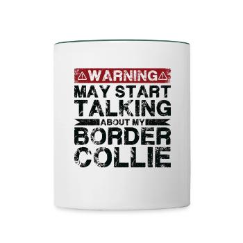 En parlant de Border Collie - Mug contrasté - blanc/vert foncé - Devant