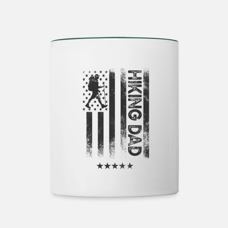 Drapeau américain des États-Unis - Wandervater - Mug contrasté - blanc/vert foncé