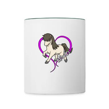 Amoureux des chevaux - Islandais - Mug contrasté - blanc/vert foncé - Devant