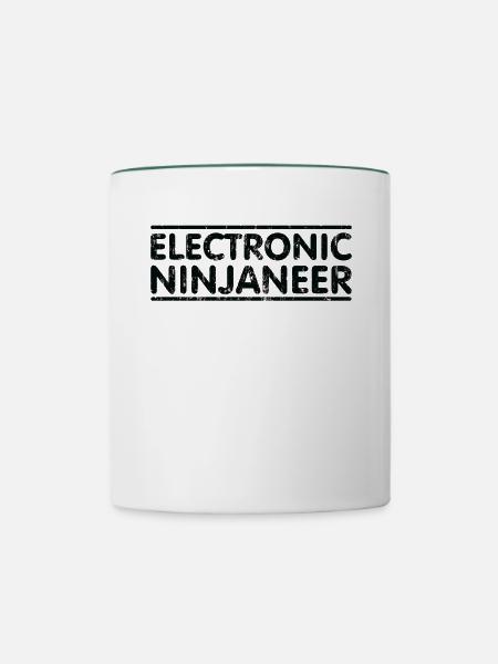Ninjaneer - Elektronischer Ingenieur - Tasse zweifarbig - Weiß/Dunkelgrün