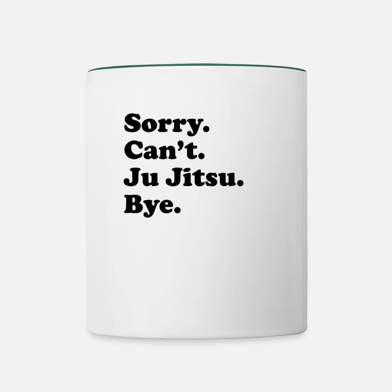 Désolé, je ne peux pas acheter - Jiu Jitsu - Mug contrasté - blanc/vert foncé