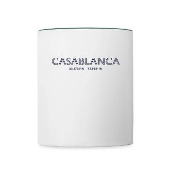 Coordonnées de la ville du Maroc - Casablanca - Mug contrasté - blanc/vert foncé - Devant