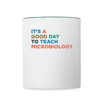 Teaching Microbiology Teachers - Contrasting Mug - white/dark green - Front