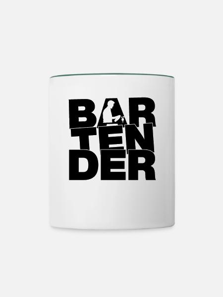 Beruf Arbeit - Barkeeper - Tasse zweifarbig - Weiß/Dunkelgrün
