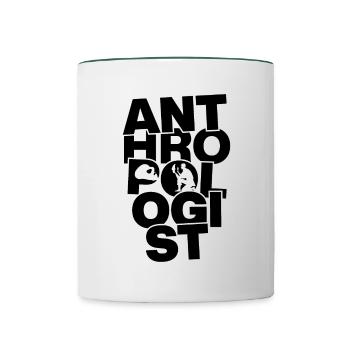 Anthropological profession - Anthropologist - Contrasting Mug - white/dark green - Front