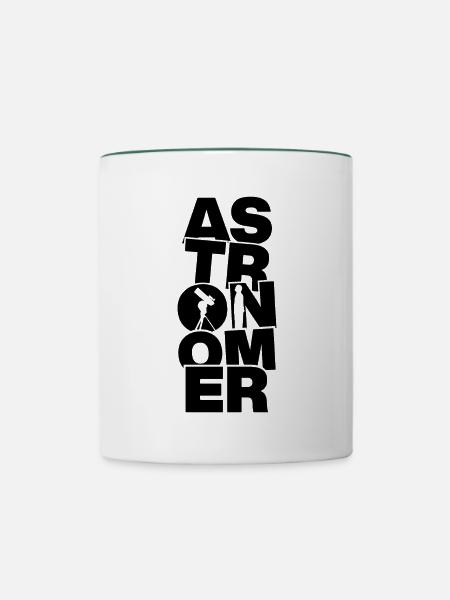 Astronomieberuf - Astronom - Tasse zweifarbig - Weiß/Dunkelgrün