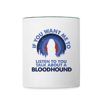Talk about Hundebluthound - Contrasting Mug - white/dark green - Front
