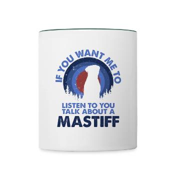 Parlez du chien Mastiff - Mug contrasté - blanc/vert foncé - Devant