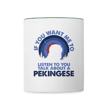 Sprechen Sie Über Hund Pekinese - Tasse zweifarbig - Weiß/Dunkelgrün - Vorne