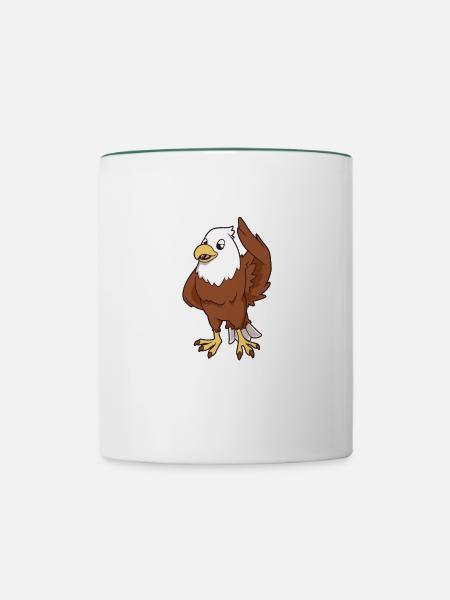 Kawaii Seeadler - Tasse zweifarbig - Weiß/Dunkelgrün