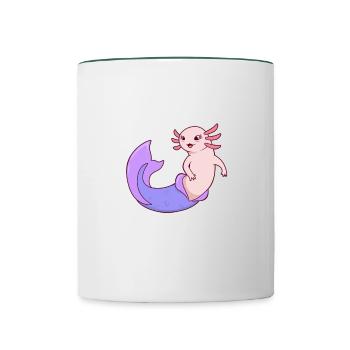 La Sirène Axolotl - Mug contrasté - blanc/vert foncé - Devant