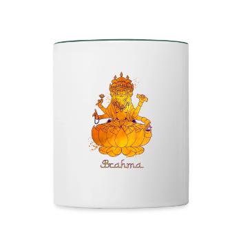 Hindu God - Brahma - Contrasting Mug - white/dark green - Front